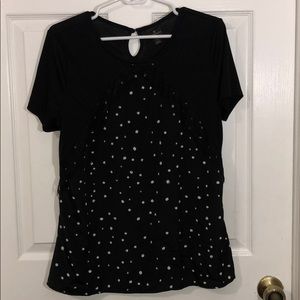 Black & white polka dot top